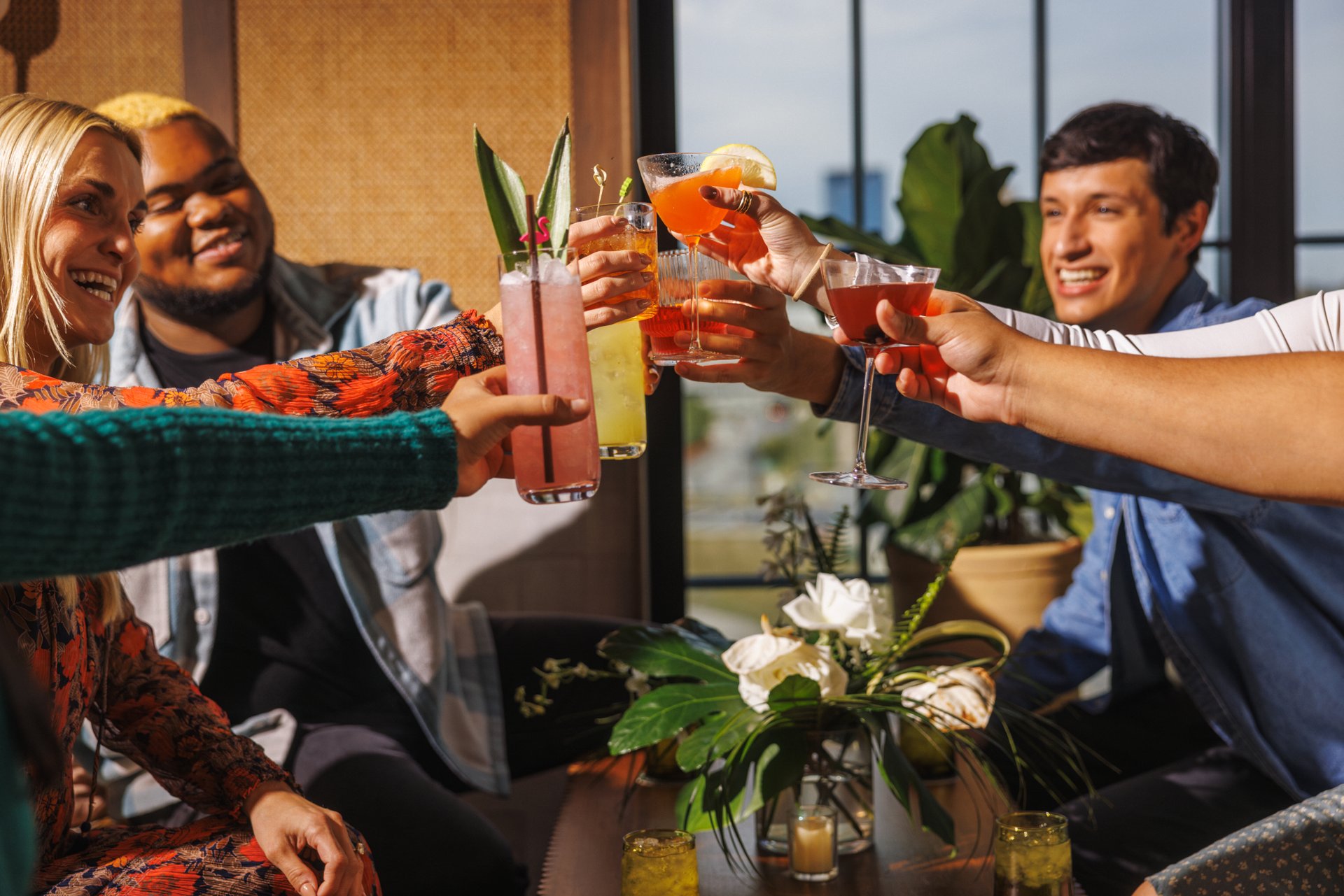 People enjoying drinks at bar