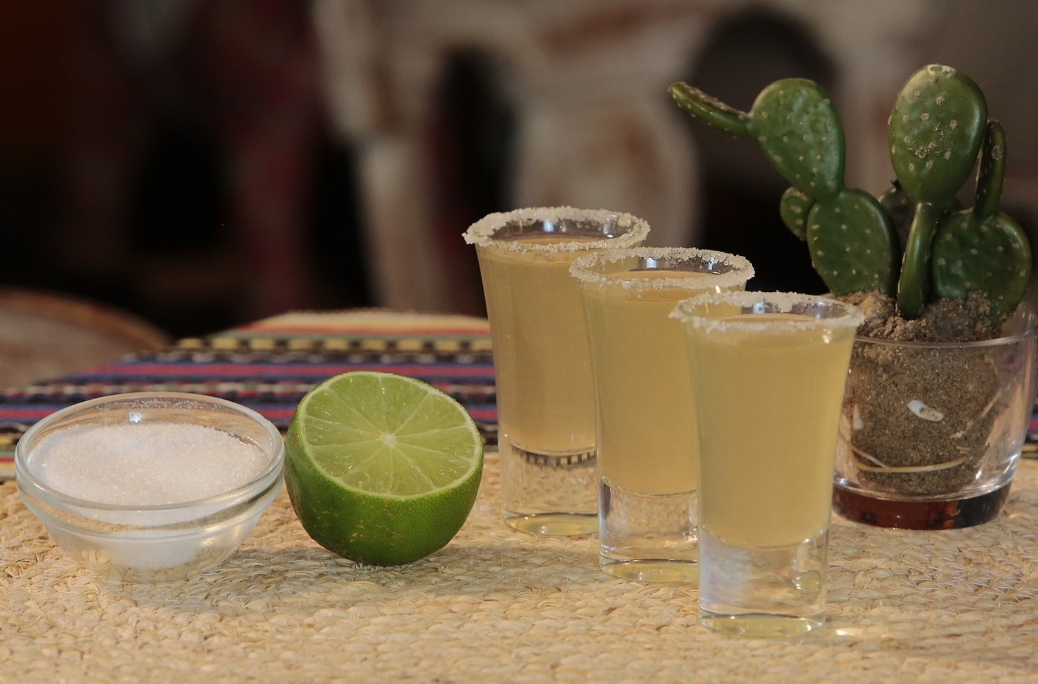 Gay bars and nightlife scene in Mexico City and Cancun. Tequila shots on the counter at a gay bar. 