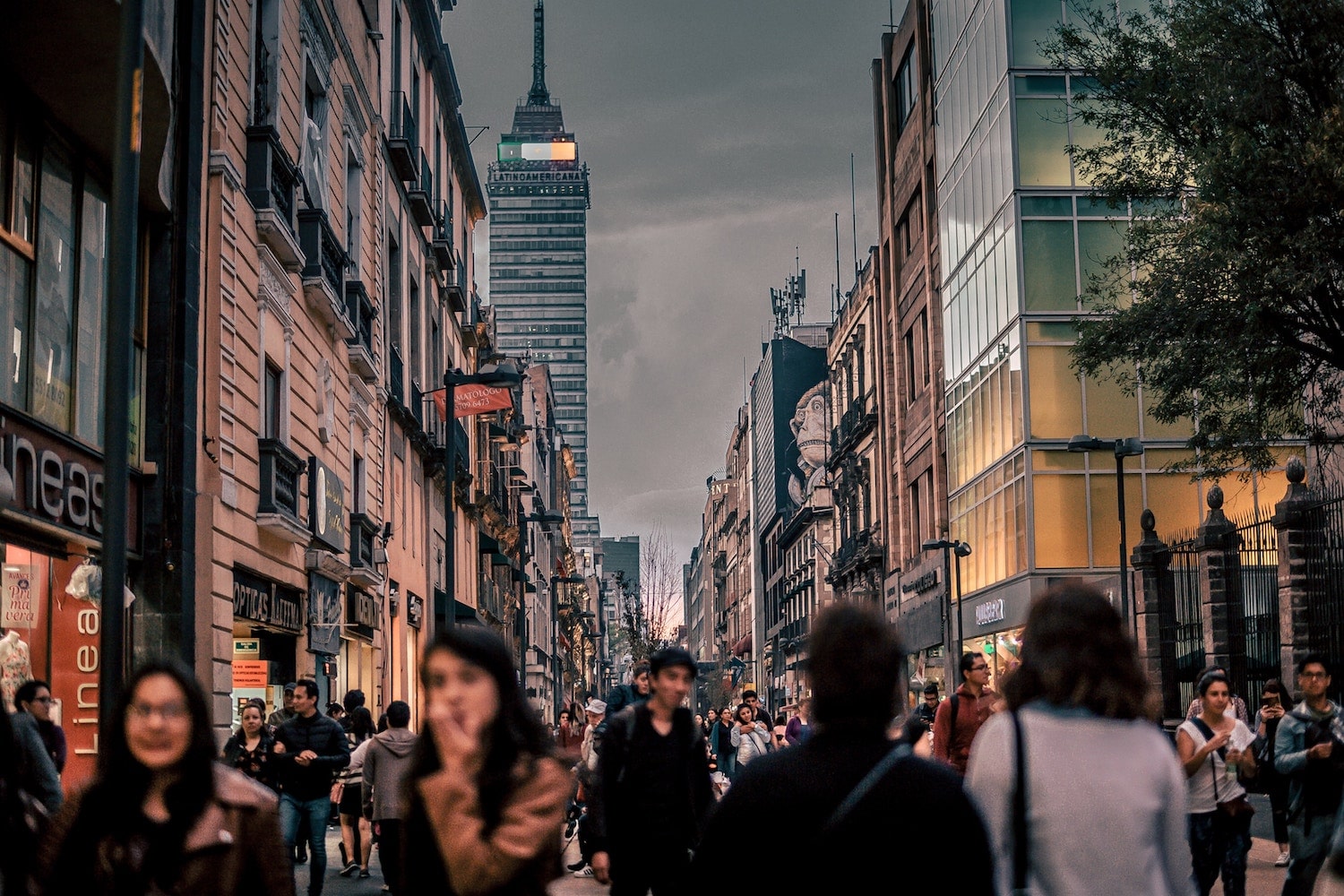 Gay Mexico City. Gay Mexican people walking around the city going to gay bars and clubs with skyline in background.