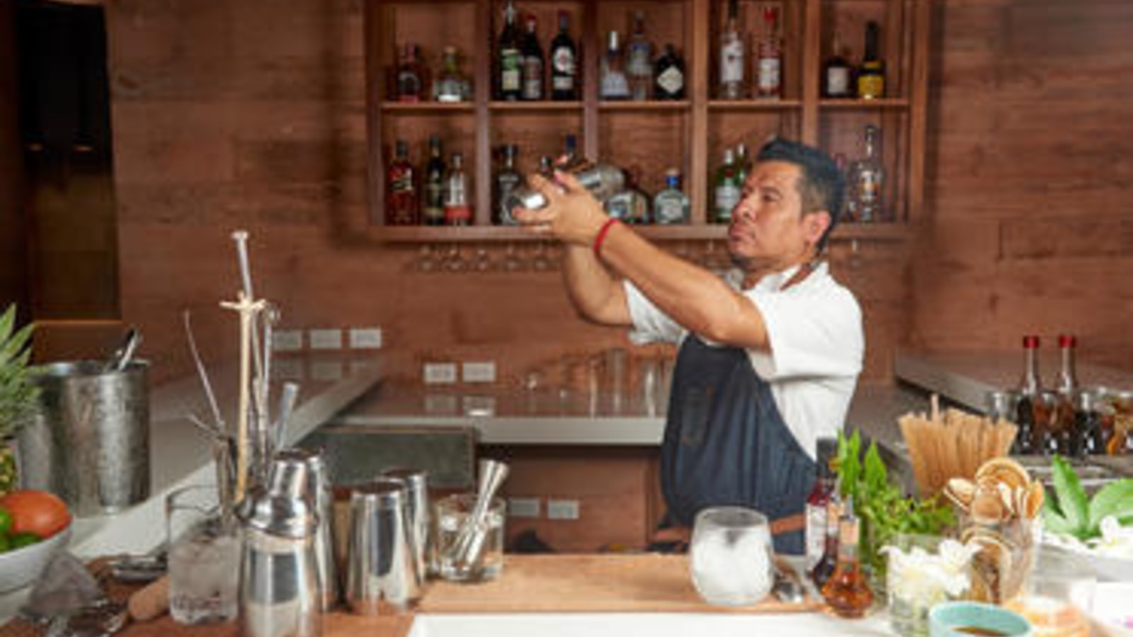 Bartender mixing a drink